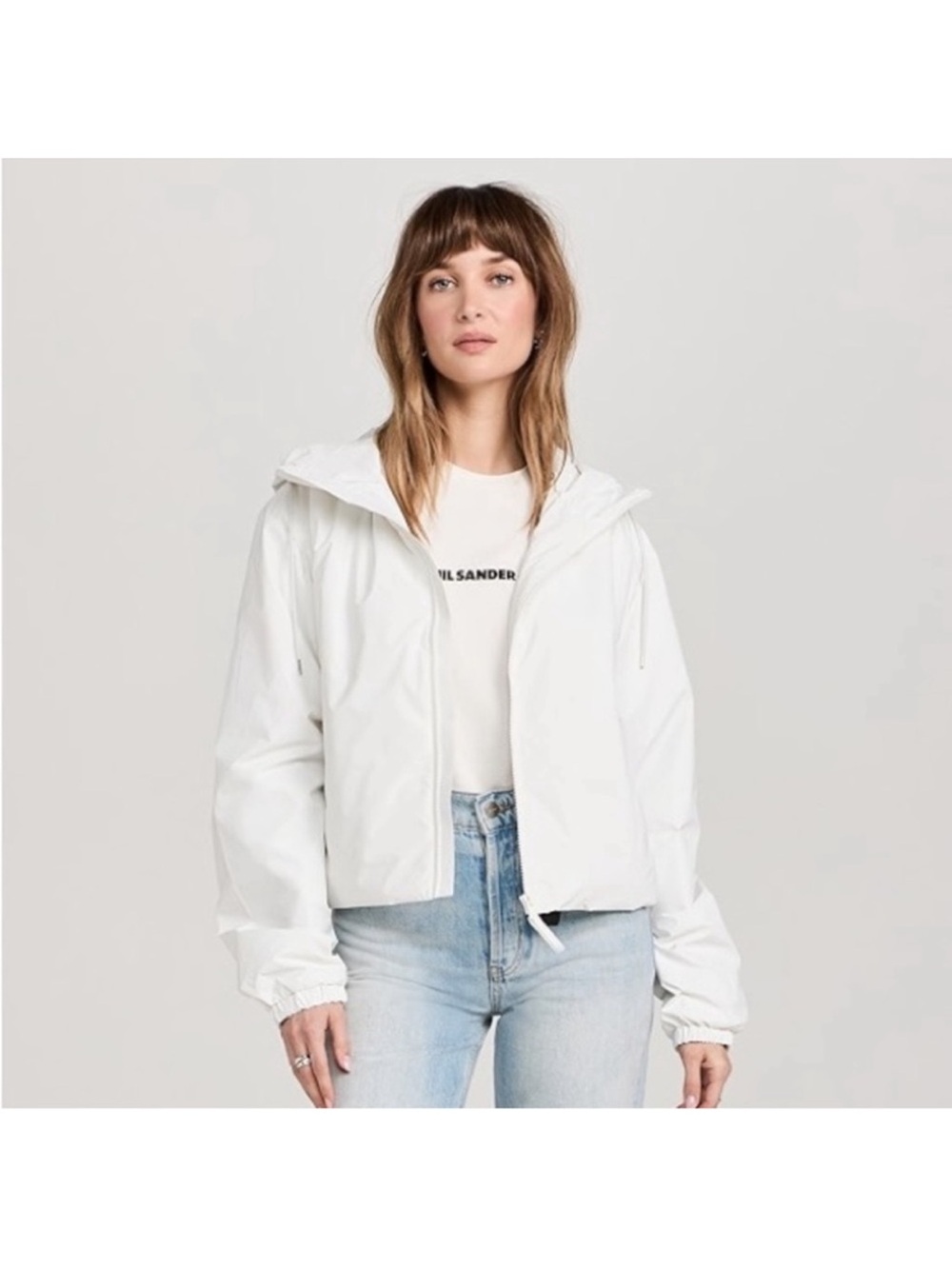 RAINS Lohja Short White Jacket